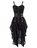 SCARLET DARKNESS Damen Slip Kleid Gothic Steampunk PU...