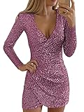 ORANDESIGNE Pailletten Kleider Damen Kurz Glitzerkleid...