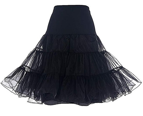 50er Jahre Vintage Rockabilly Petticoat Rock Damen schwarz